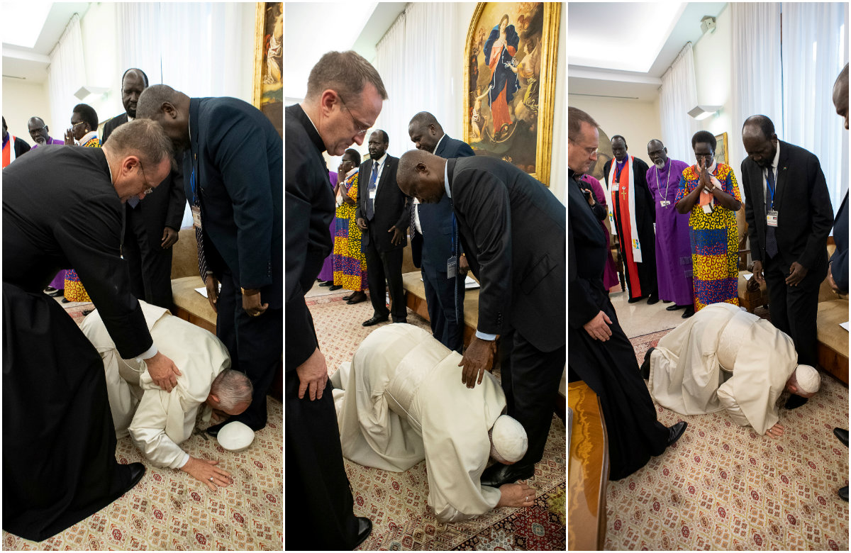 Papa Franjo ljubio stopala vođama Južnog Sudana