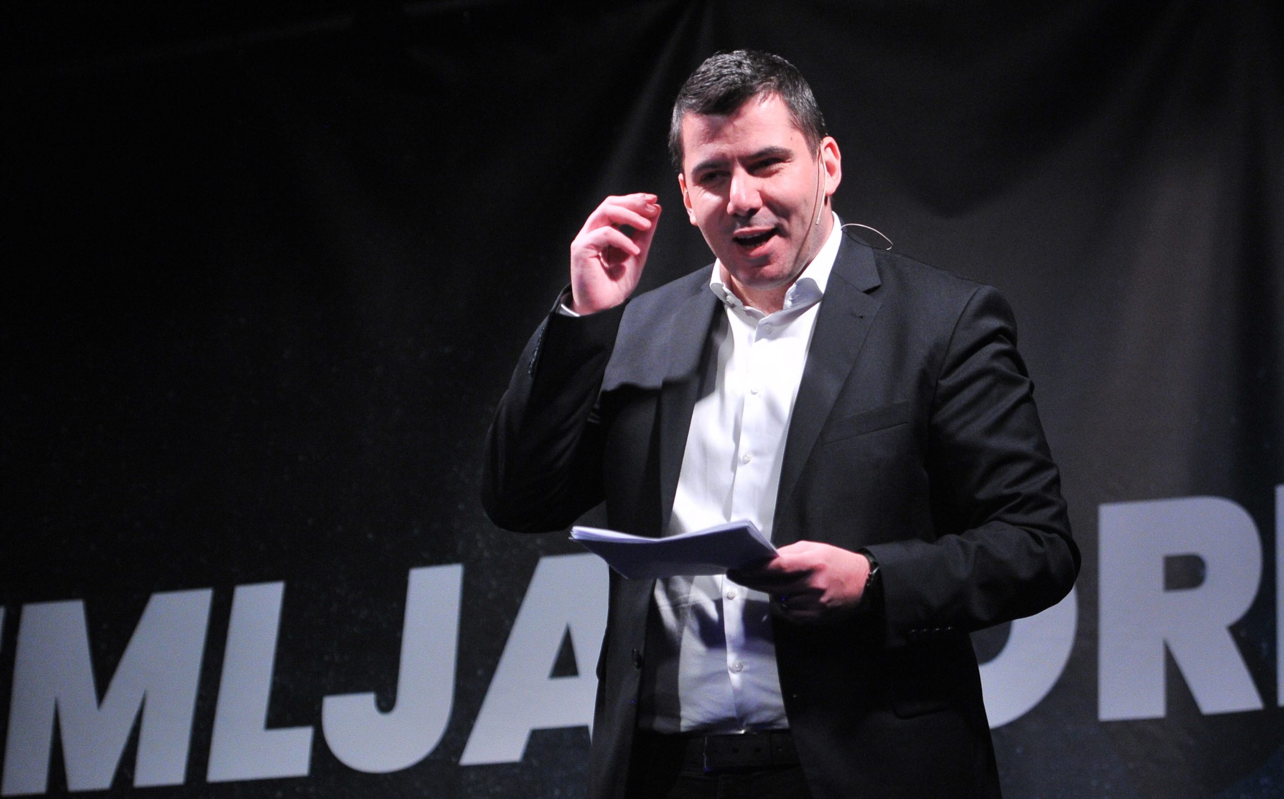 Nikola Grmoja na predstavljanju kandidata Mosta za europarlamentarne izbore