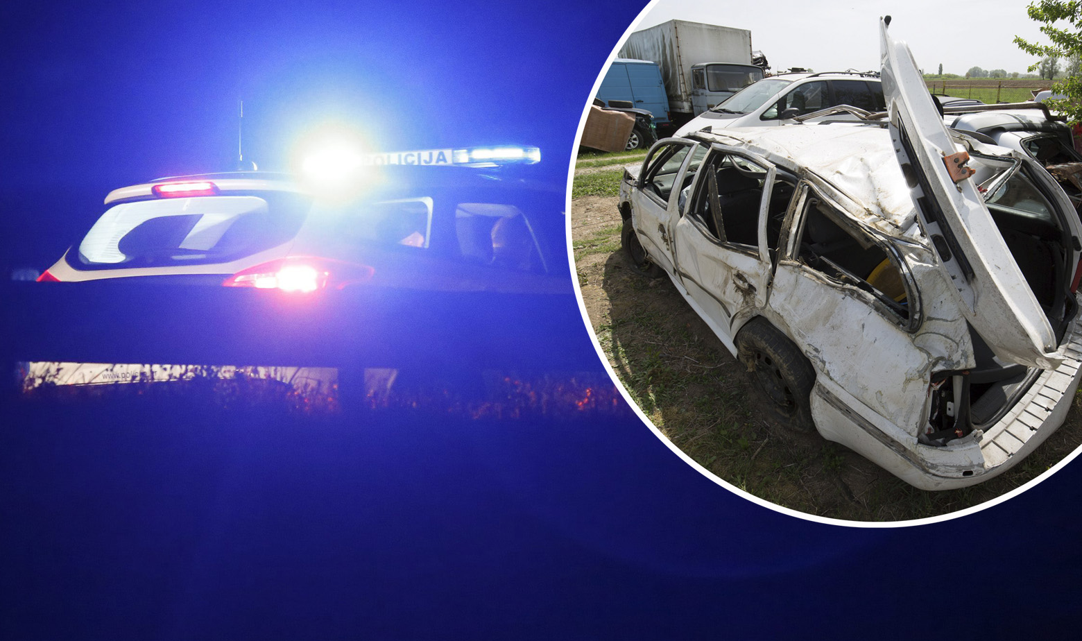 Ilustracija i Škoda u kojoj su poginula četiri putnika