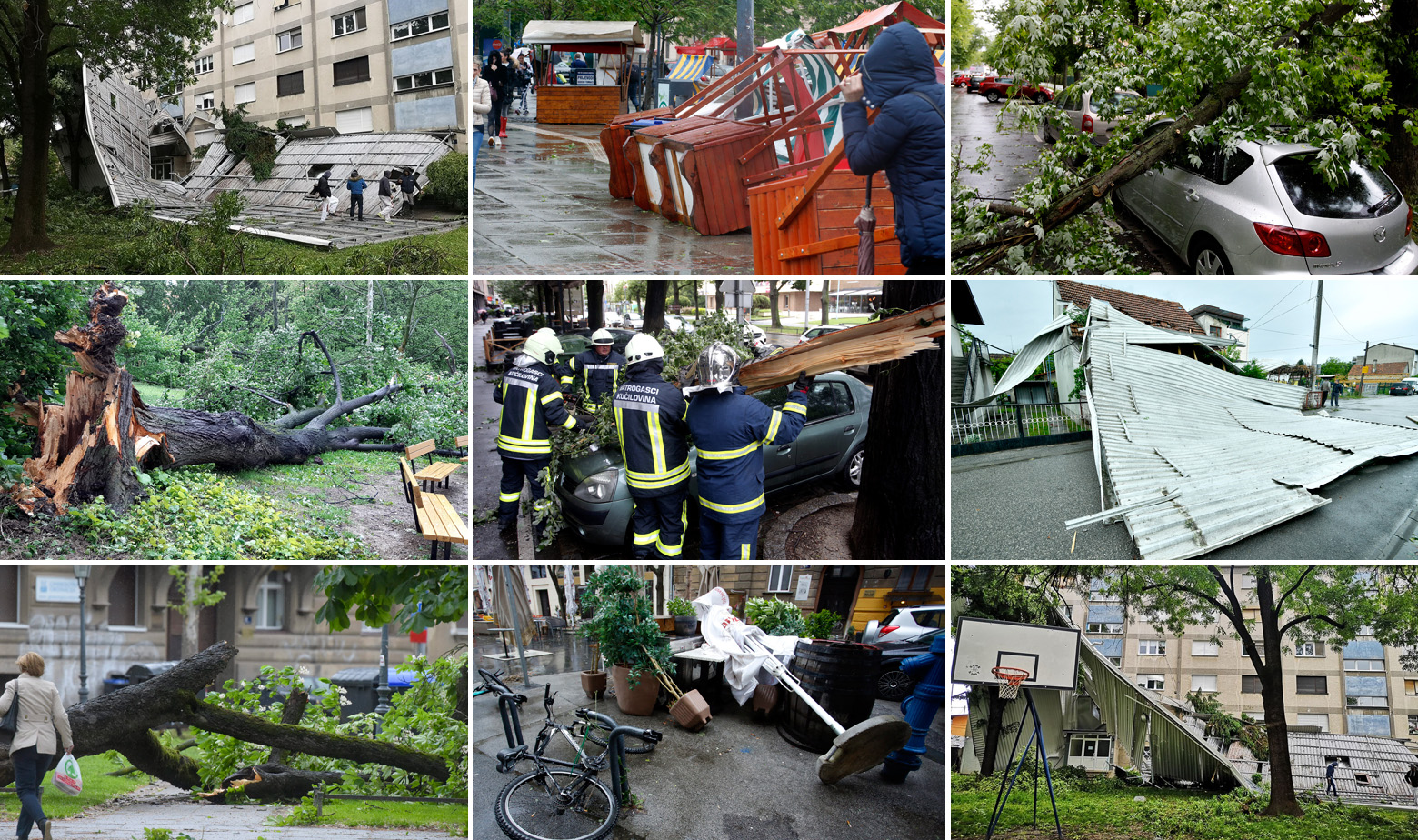 Prizori štete u Zagreb nastale zbog olujnog vjetra