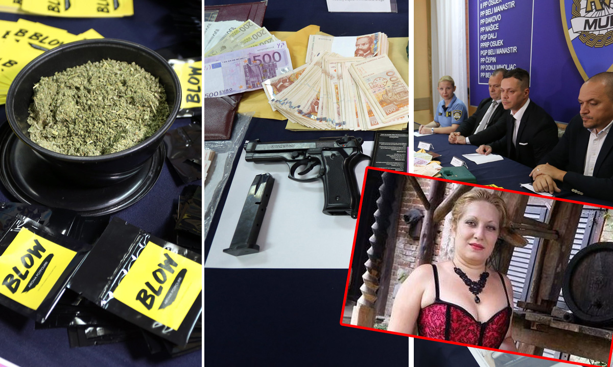 Zaplijenjena droga, novac i oružje; Emanuela Betlehem Lončarić (u okviru)