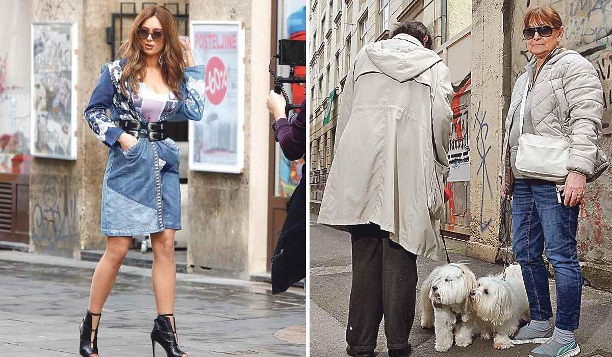 Lidija Bačić; Lilijana Fajfer (gleda u kameru) i njezina prijateljica koja je željela ostati anonimna sa psićima Tafijem i Rokijem na mjestu događaja