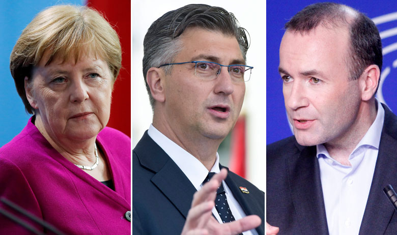 Angela Merkel, Andrej Plenković, Manfred Weber