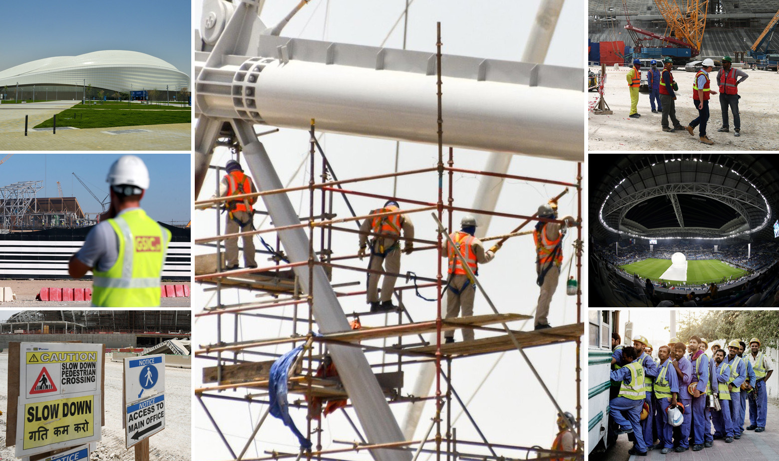 Al Wakrah stadion i radnici na gradilištima raznih projekata u Kataru