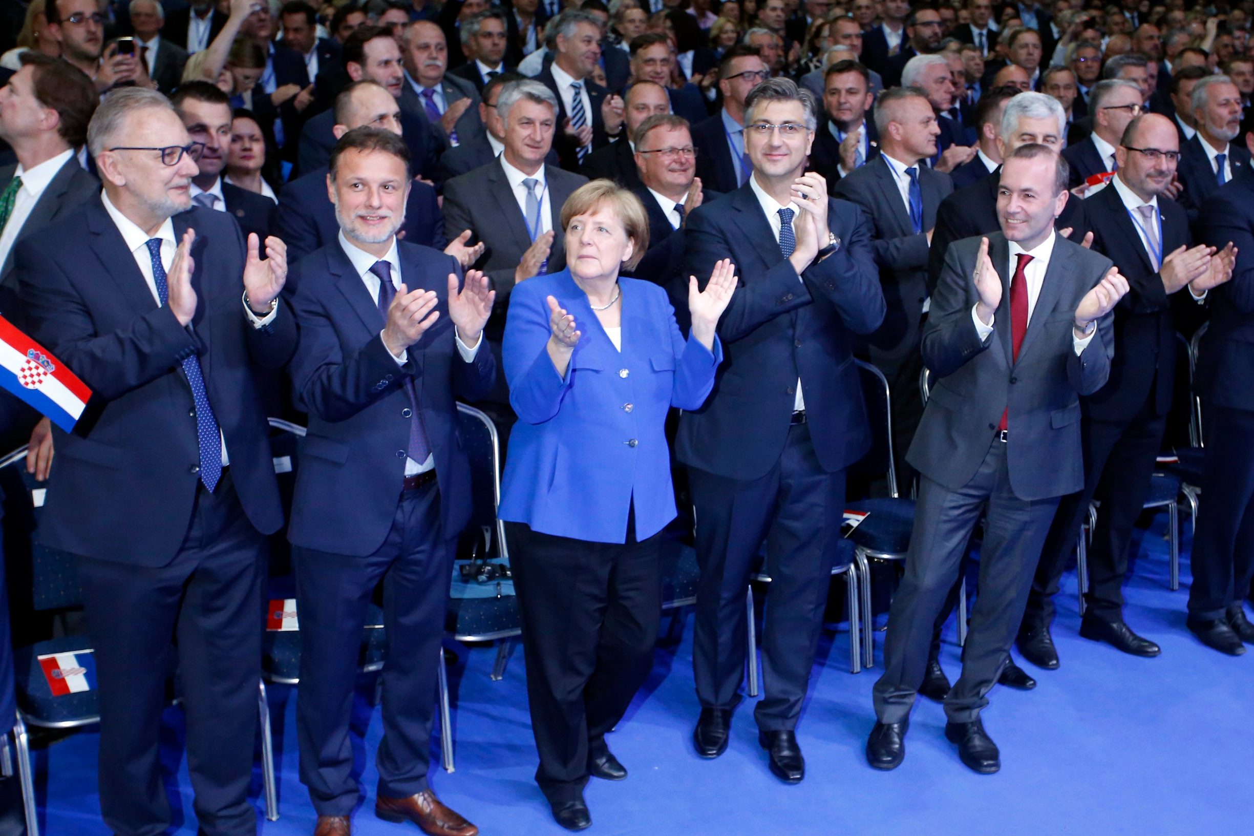 Njemačka kancelarka Angela Merkel na predizbornom skupu HDZ-a za članove EU parlamenta