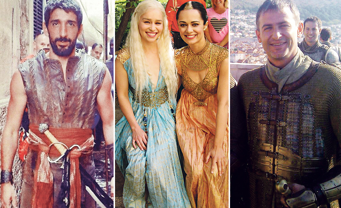 Slavko Sobin (lijevo), Kristina Krepela u društvu Emilie Clarke ( u sredini) i Giuliano (desno)