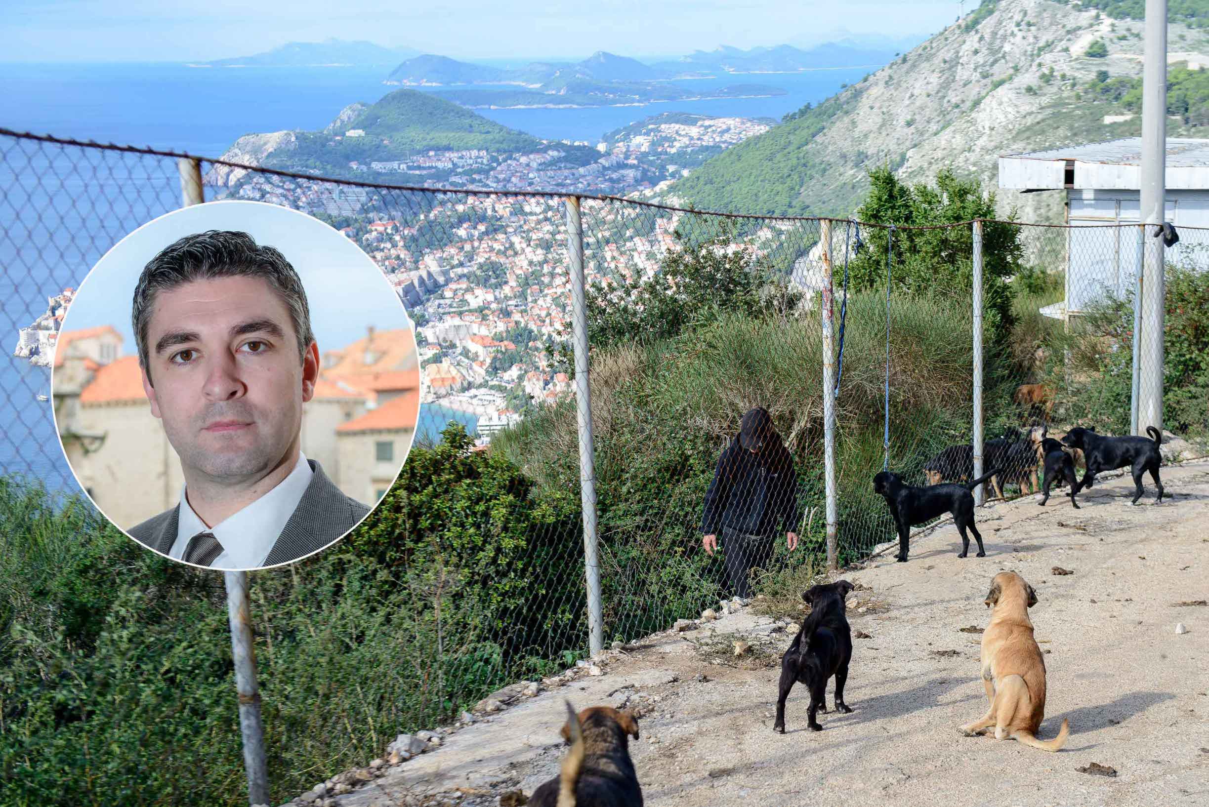 dubrovački gradonačelnik Mato Franković (u krugu); ilegalni azil za pse na Žarkovici