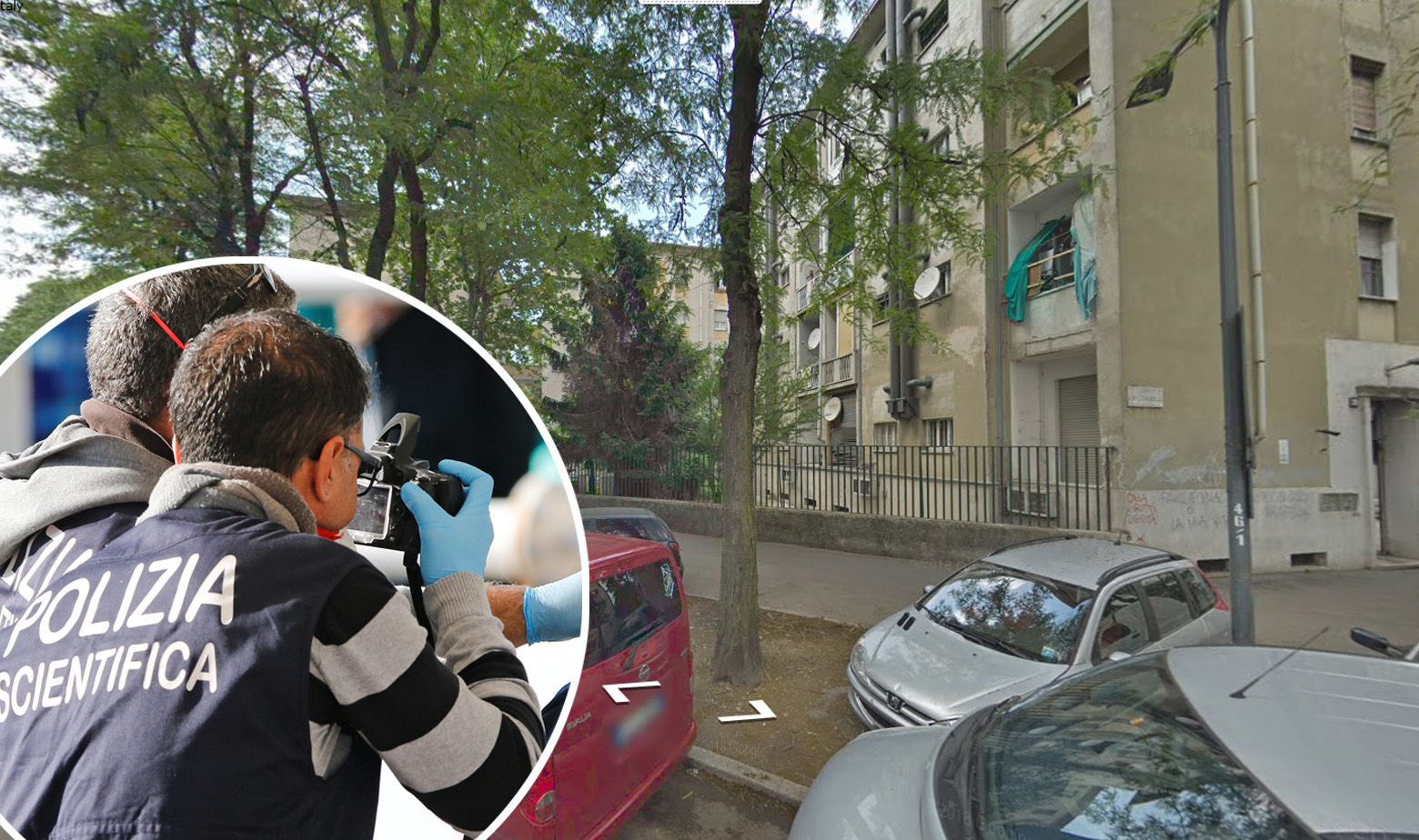 Adresa Ricciarelli 22 u Milanu i ilustracija policije