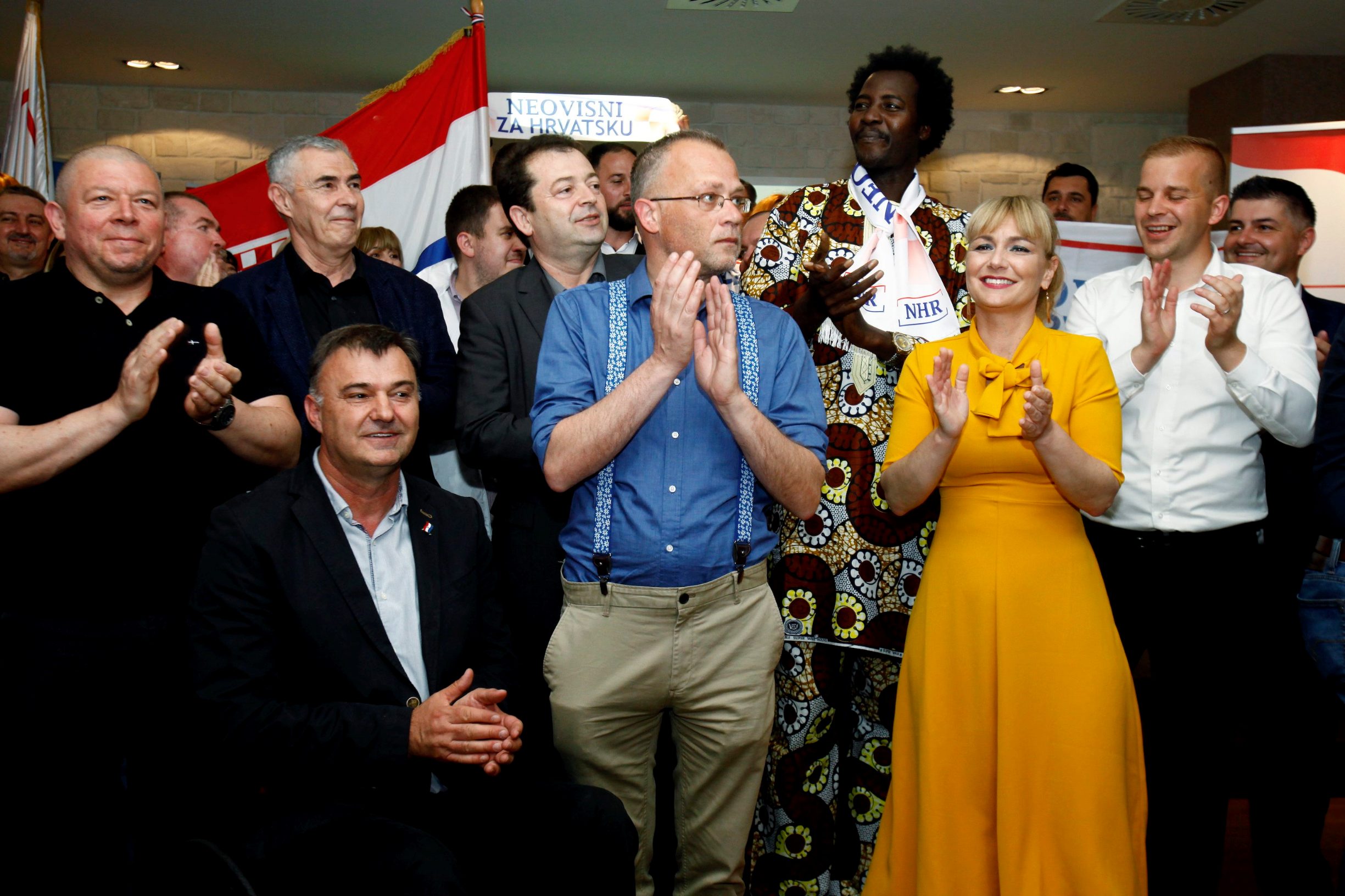 Željko Glasnović, Zlatko Hasanbegović, Bruna Esih i u pozadini Ousmane Mara