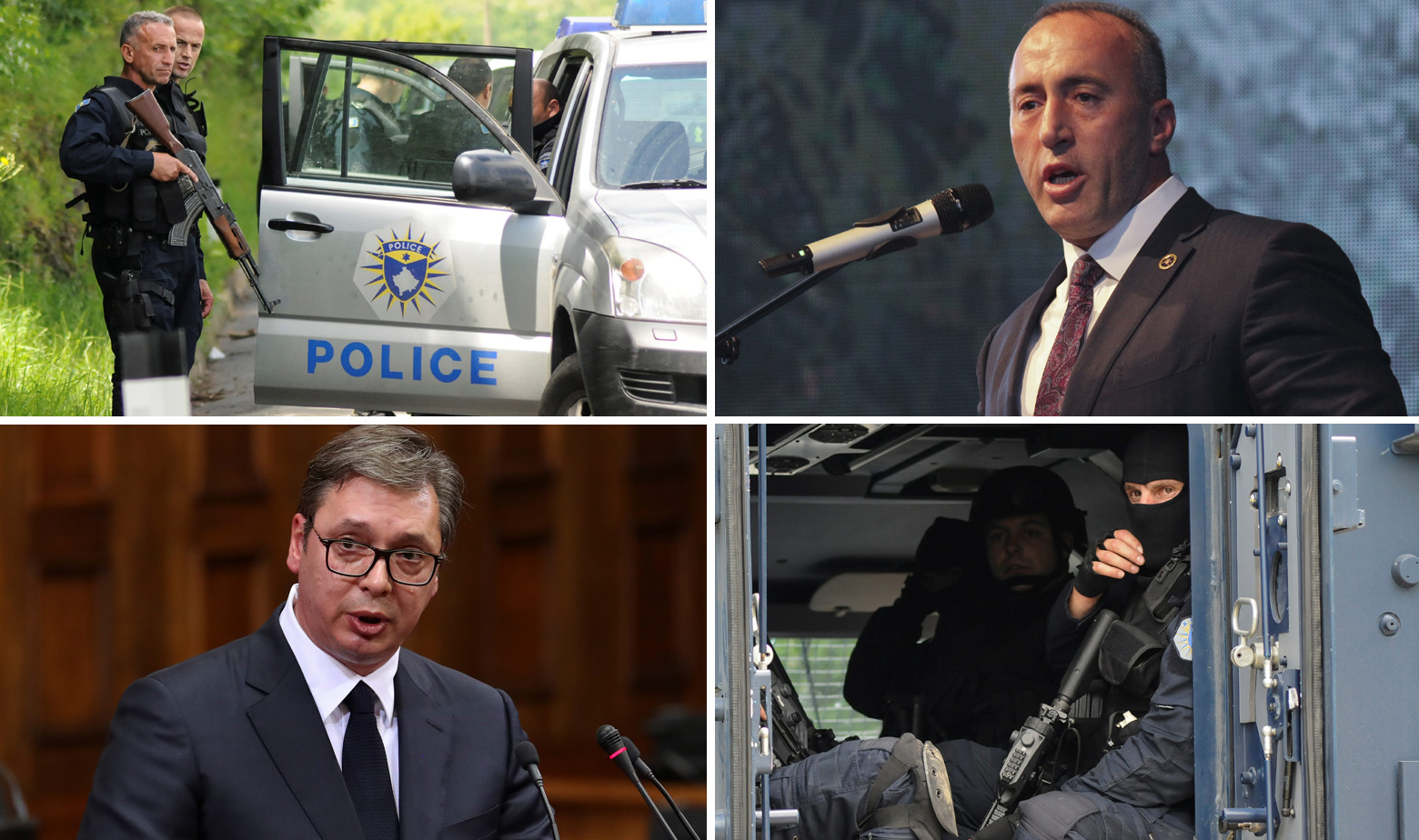 Pripadnici Kosovsko policije, Ramuš Haradinaj i Aleksandar Vučić