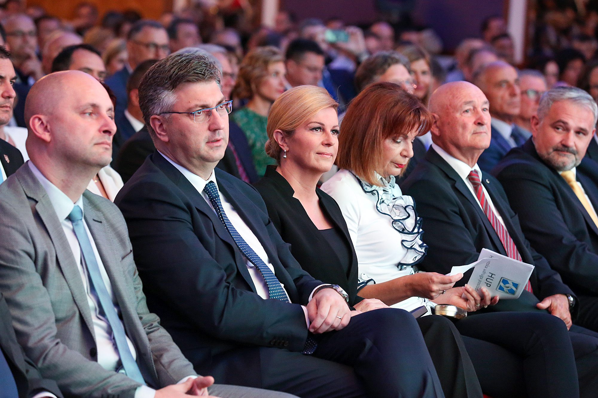 Godisnji skup hrvatskih poduzetnika i gospodarstvenika Dan poduzetnika, u organizaciji Hrvatske udruge poslodavaca 2018.
Na fotografiji su Tomislav Tolusić, Andrej Plenković, Kolinda Grabar Kitarović, Gordana Deranja, Branko Roglić
