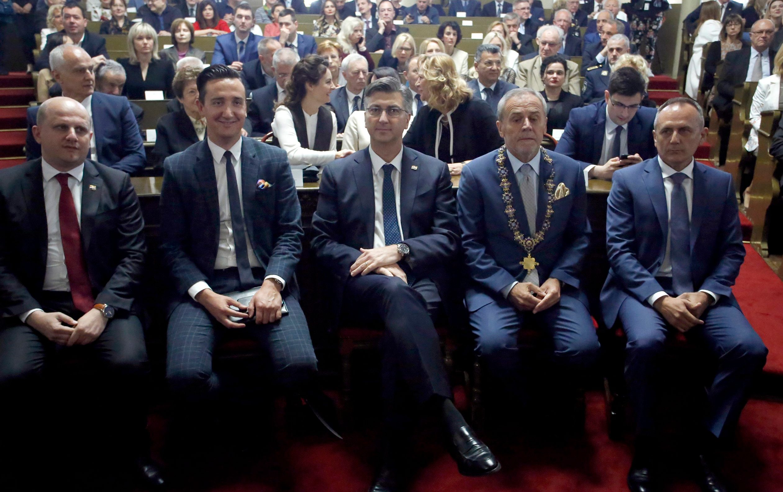 Na fotografiji: Andrej Plenković, Milan Bandić, Drago Prgomet