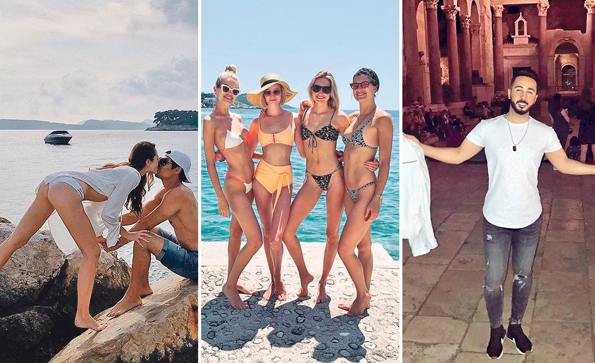 David Lim s djevojkom (lijevo), manekenka Maud Welzen s prijateljicama (u sredini) i marokanska zvijezda Badr Soultan (desno)