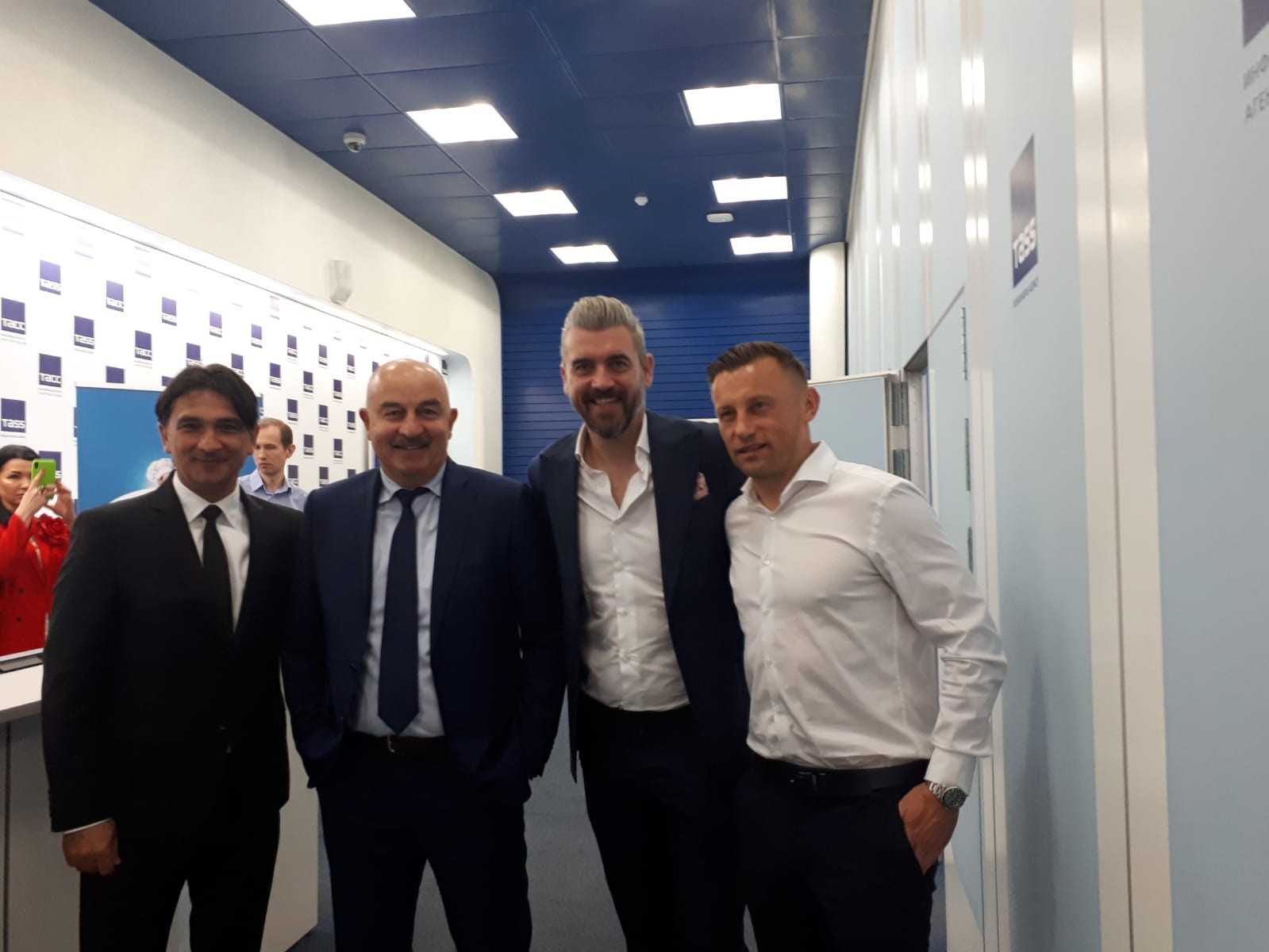 Zlatko Dalić, izbornik Rusije Stanislav Čerčesov, Stipe Pletikosa i Ivica Olić
