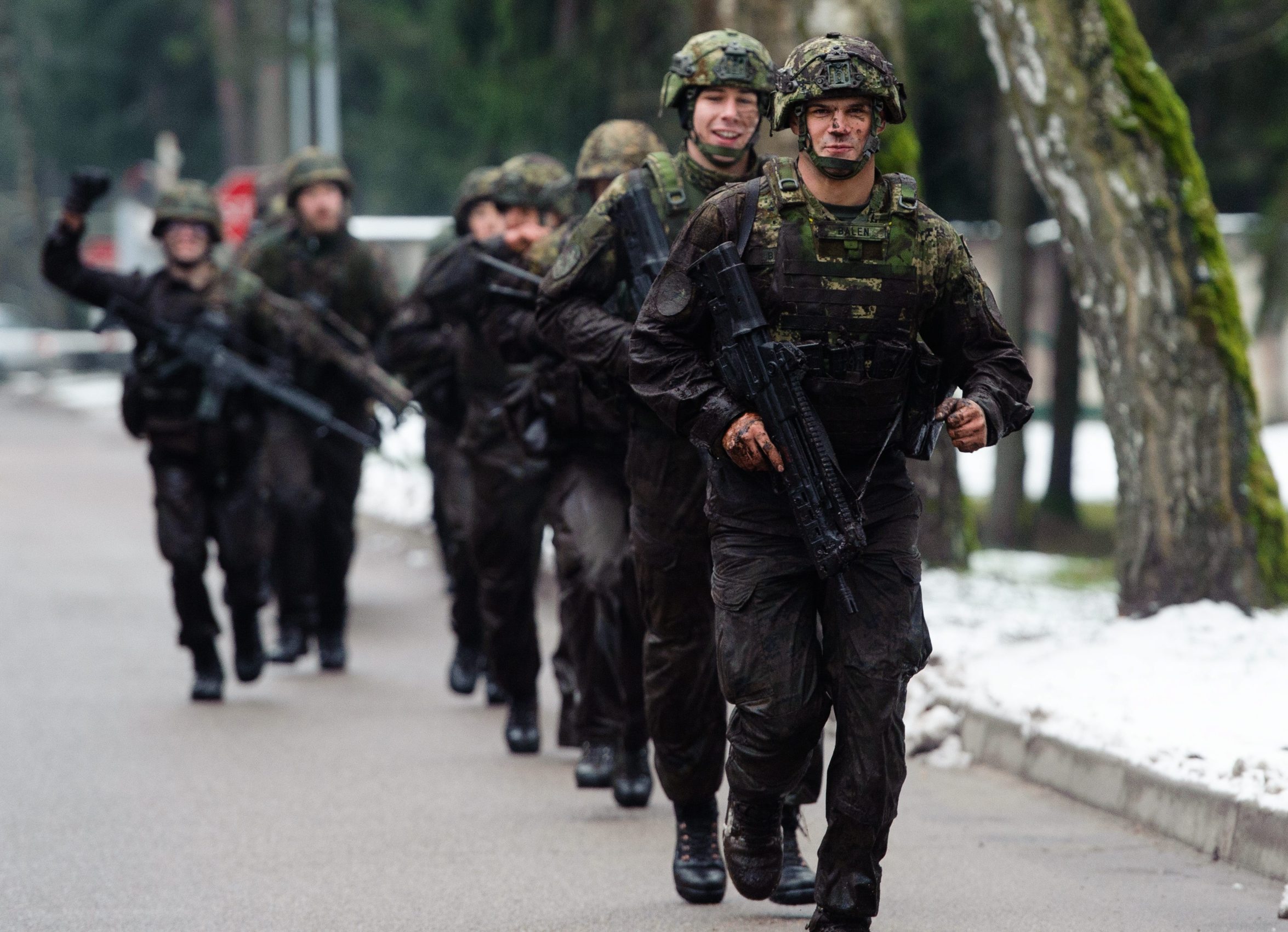 Pripadnici 1. mehanizirane bojne Tigrovi iz Gardijske mehanizirane brigade tijekom boravka u Rukli u Litvi 2017. godine