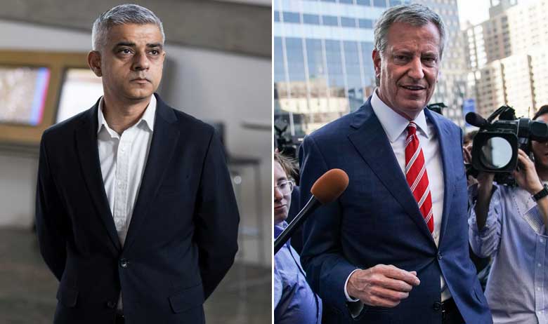 Sadiq Khan, Bill de Blasio
