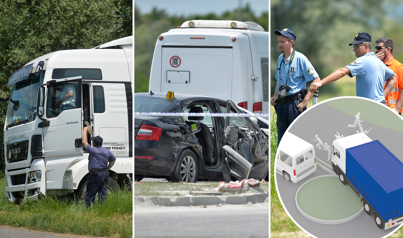 Nesreća kamion ilustracija