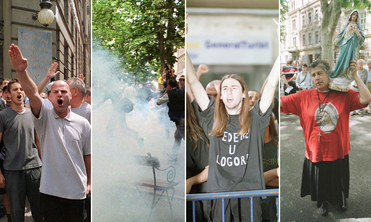 Scene s prve Povorke ponosa 2002.