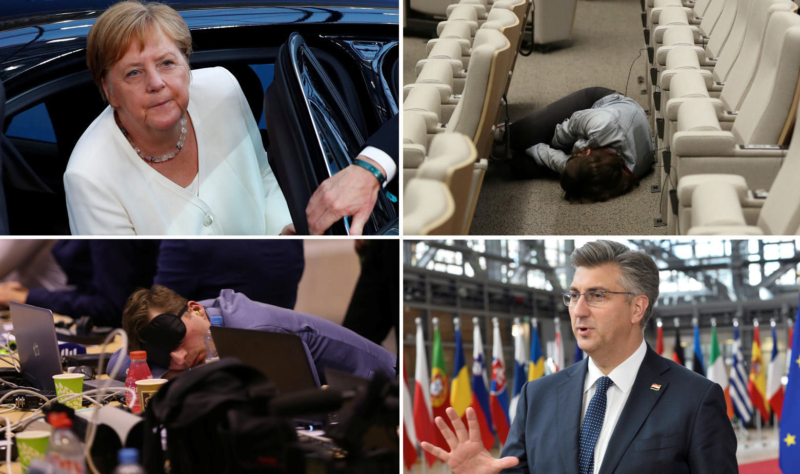 Angela Merkel, Andrej Plenković i prizori iz Bruxellesa tijekom summita