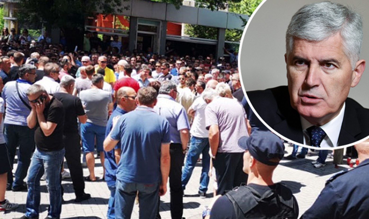 Prosvjed radnika Aluminija i Dragan Čović u krugu 