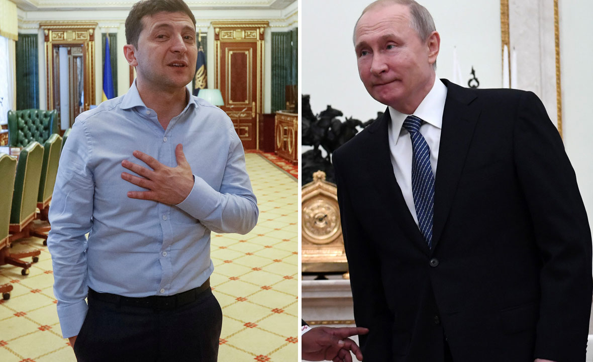 Vladimir Zelenskij (lijevo) i Vladimir Putin (desno)