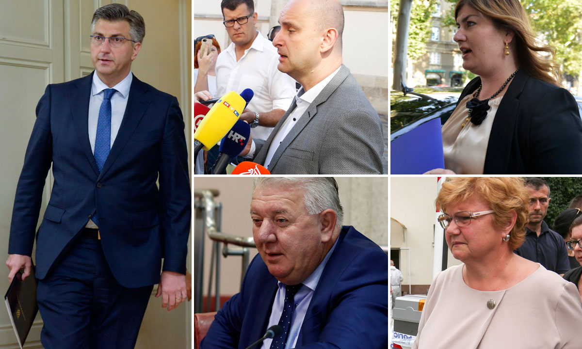 Andrej Plenković (lijevo), Tomislav Tolušić i Gabrijela Žalac (gore), Josip Đakić i Nada Murganić (dolje)