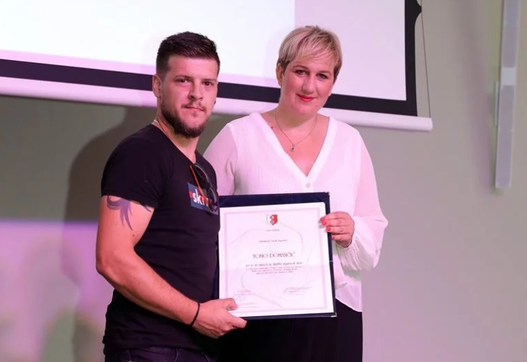 Tomislav Tomo Domančić  i gradonačelnica Ivana Marković