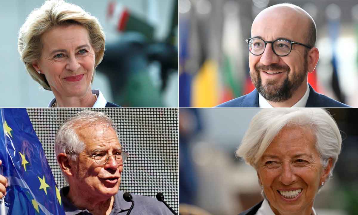 Ursula von der Leyen, Charles Michel, Josep Borell, Christine Lagarde