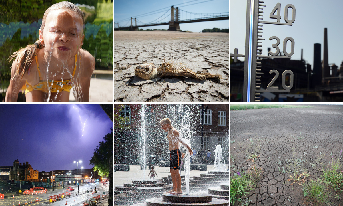 Na fotografiji: suše u Francuskoj, potraga za osvježenjem u Danskoj i nevrijeme u Engleskoj