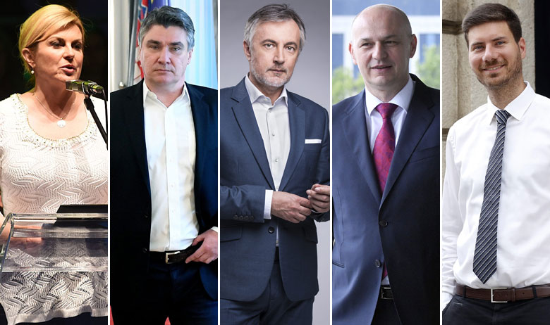 Kolinda Grabar-Kitarović, Zoran Milanović, Miroslav Škoro, Mislav Kolakušić i Ivan Pernar