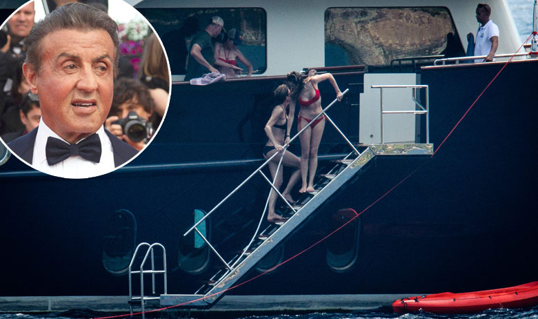 U krugu: Sylvester Stallone; Stalloneove kćeri i supruga na jahti Meira na kojoj su krstarili Jadranom