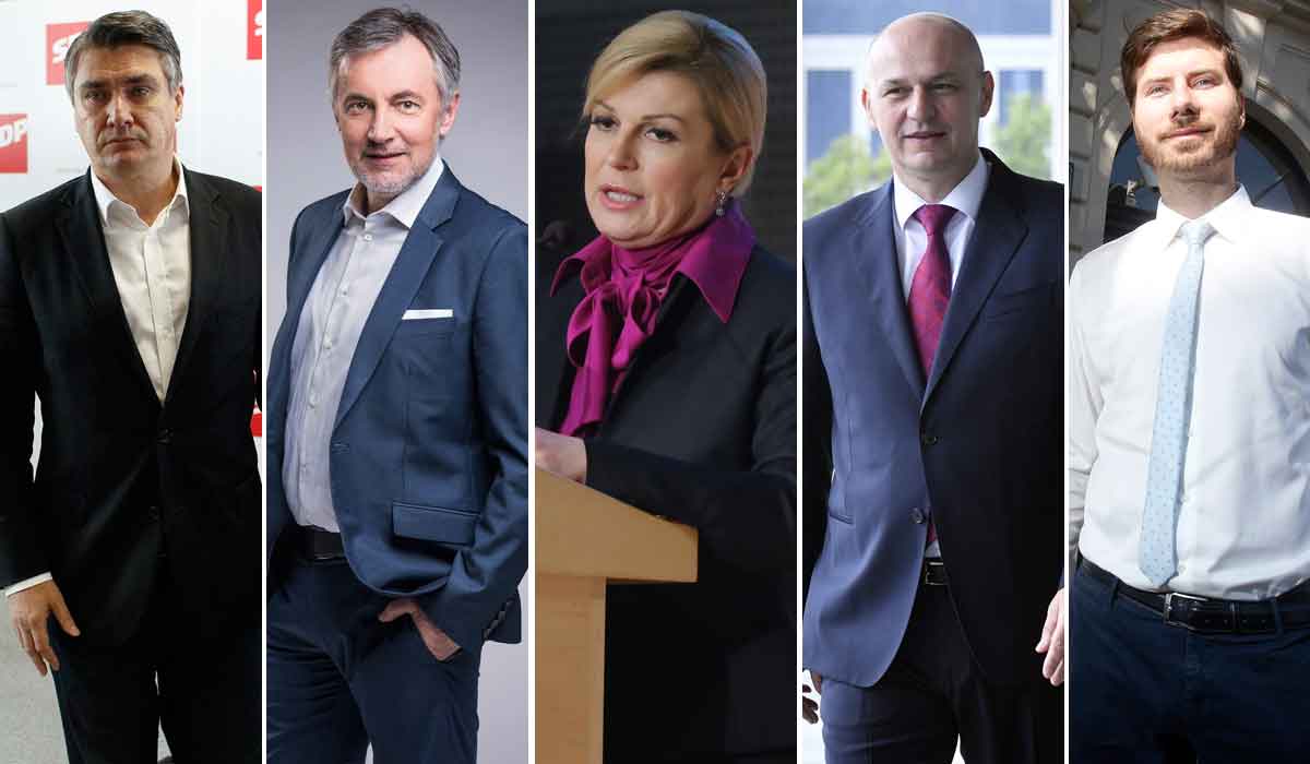 Zoran Milanović, Miroslav Škoro, Kolinda Grabar-Kitarović, Mislav Kolakušić, Ivan Pernar