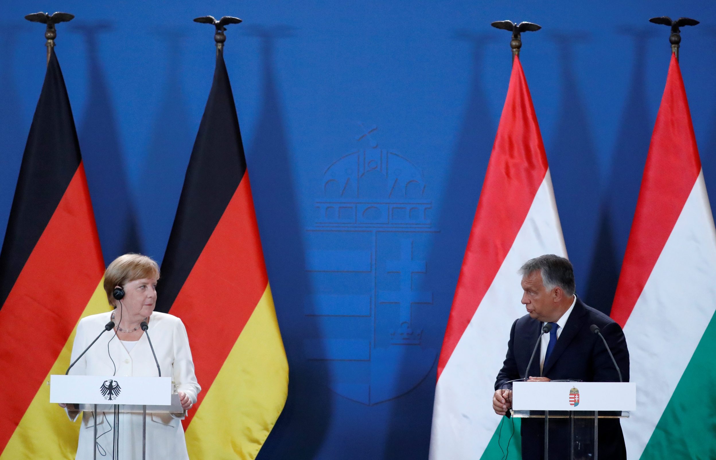 Na jubilarnu obljetnicu Paneuropskog piknika došli su zaštitna lica suvremene migrantske politike EU: njemačka kancelarka Angela Merkel (lijevo) i mađarski premijer Viktor Orban