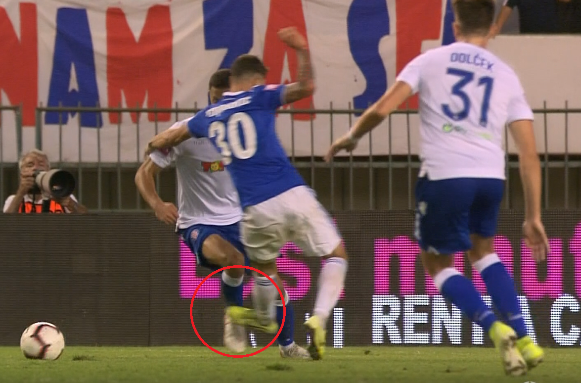 Jradi Stojanović kontakt hajduk dinamo derbi faul jedanaesterac foto