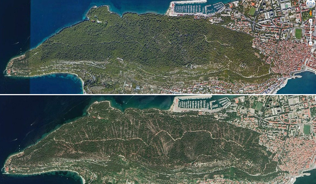 Prije (gore) i poslije (dolje)