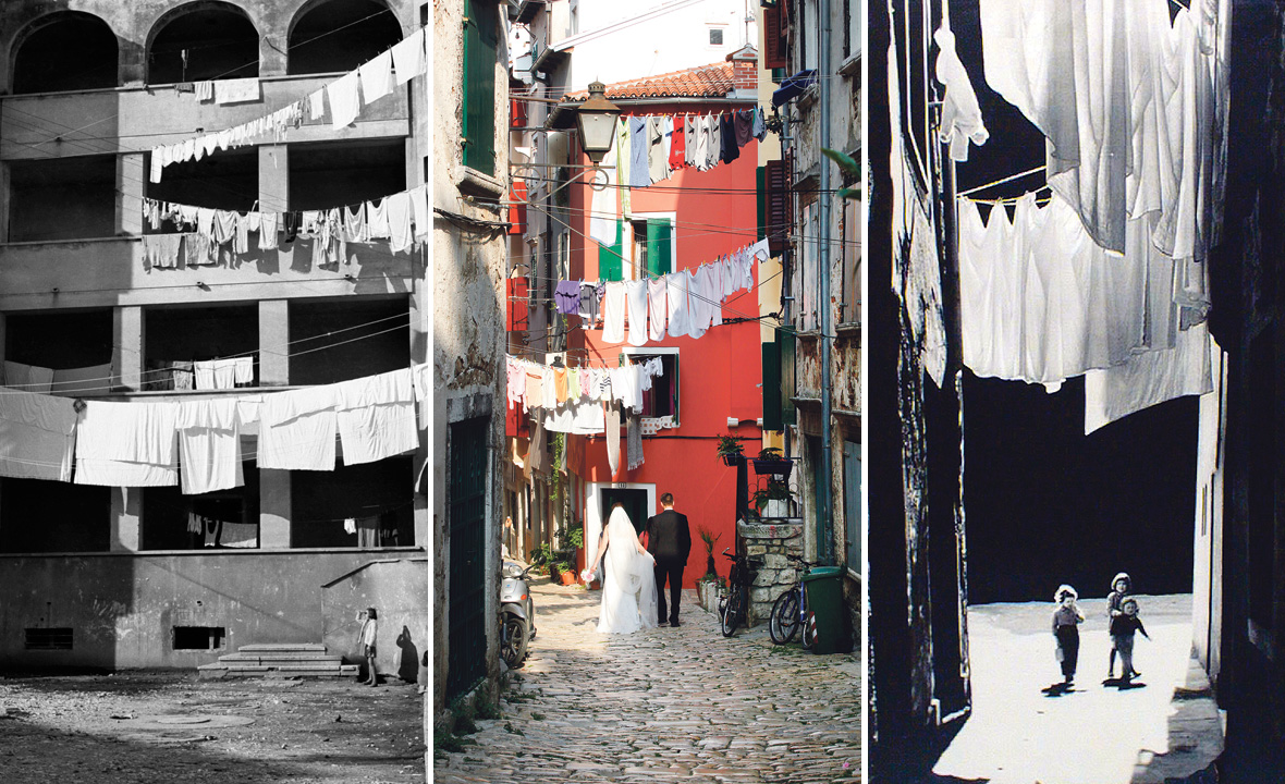 
Ante Brkan: Zadar 50-ih, Narodni muzej u Zadru (lijevo), fotografija Srećka Niketića (u sredini) Fernando Soprano: Rijeka 1958., Muzej za umjetnost i obrt (desno)
