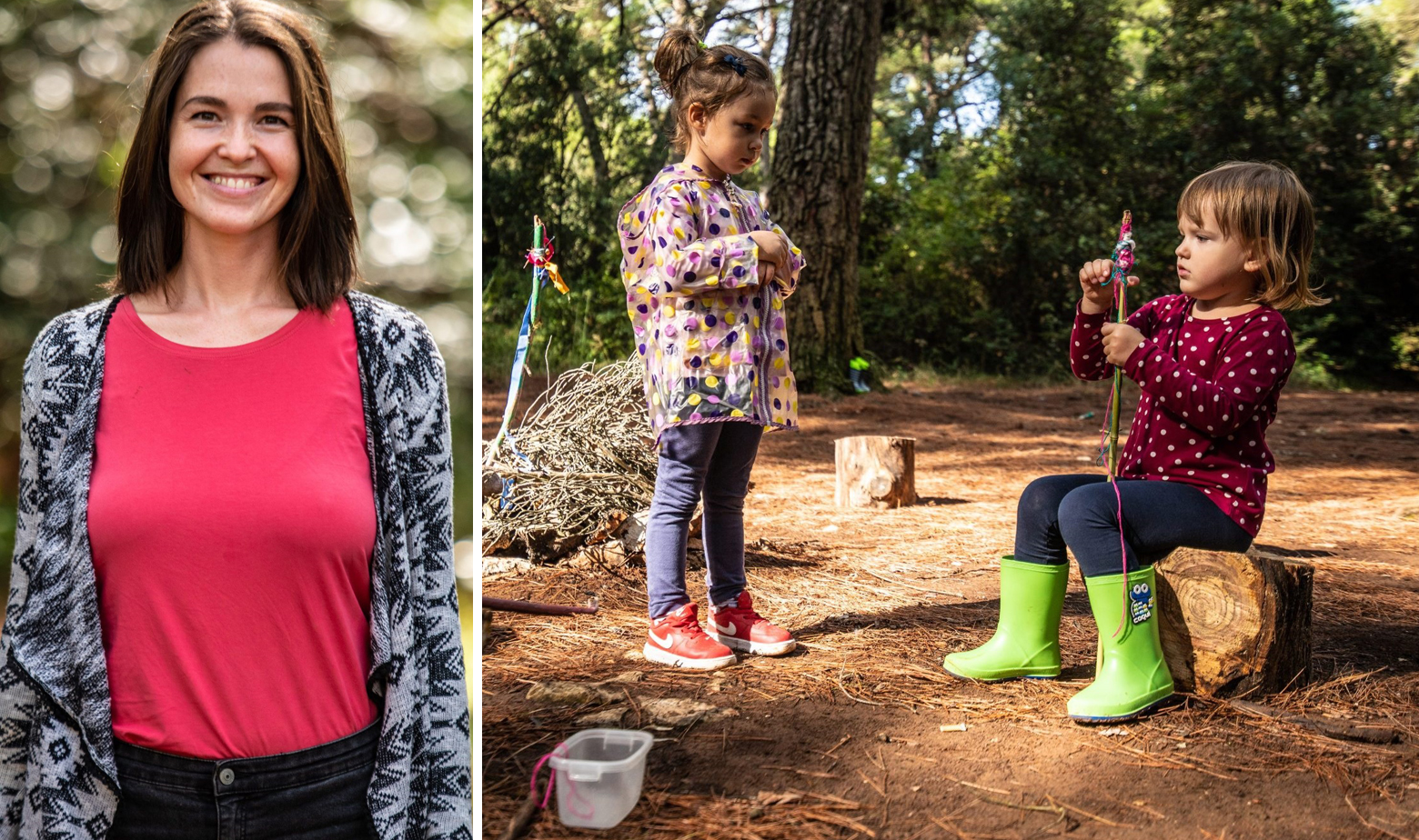 Francesca Miličević i djeca u šumskom vrtiću