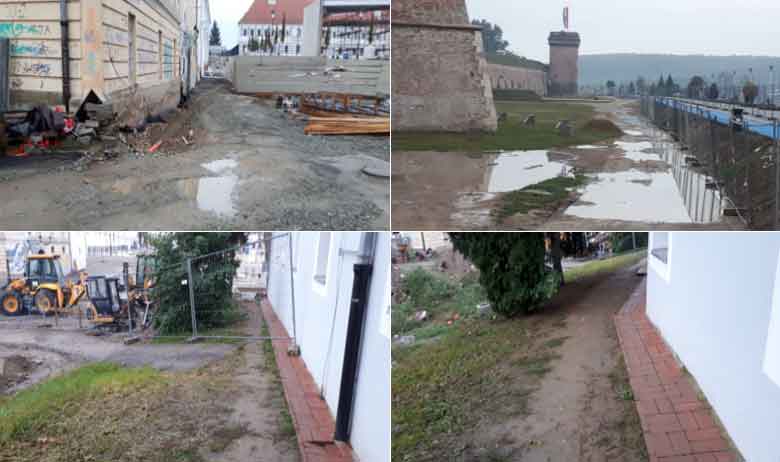 Radovi oko zgrade Isusovačke privatne gimnazije u Osijeku