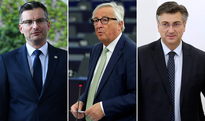 Marjan Šarec, Jean-Claude Juncker, Andrej Plenković