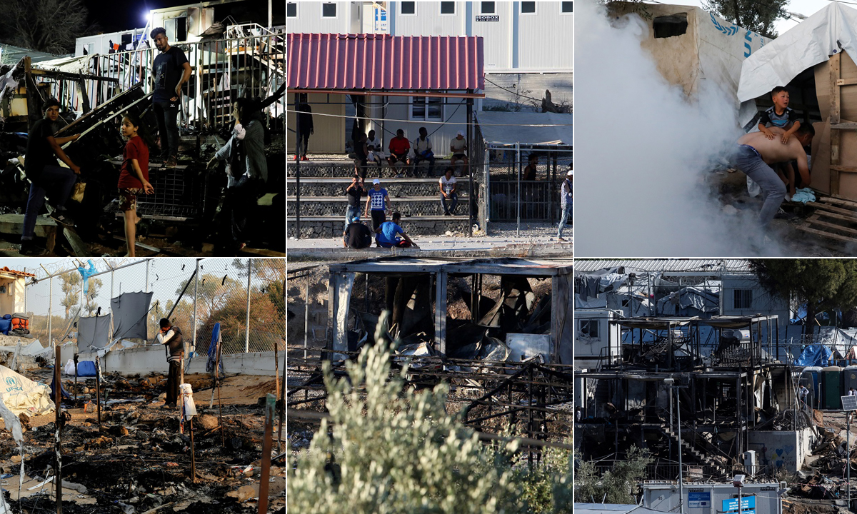 Požar u izbjegličkom kampu Moira na grčkom otoku Lezbosu