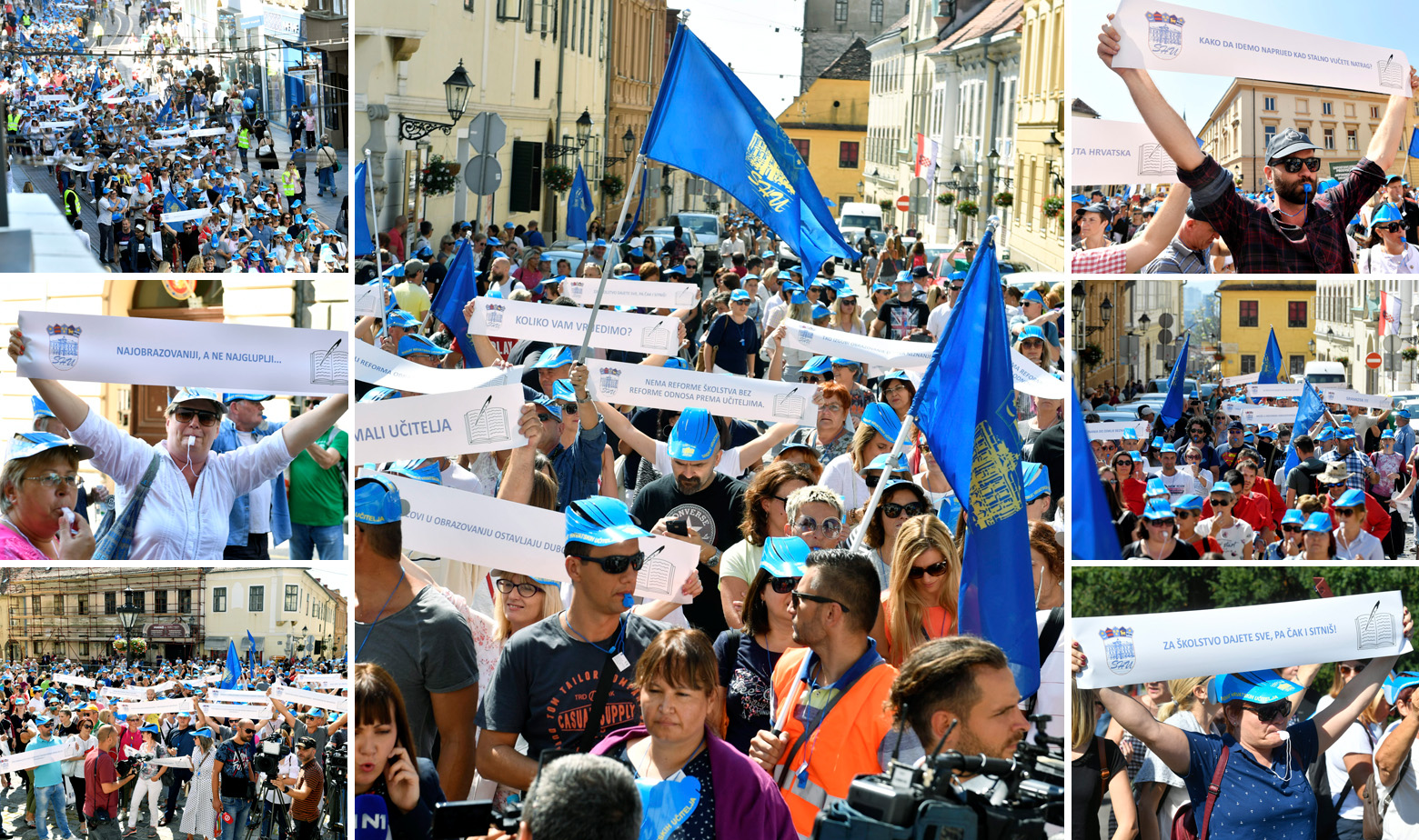 Masovni prosvjed prosvjetnih radnika u Zagrebu