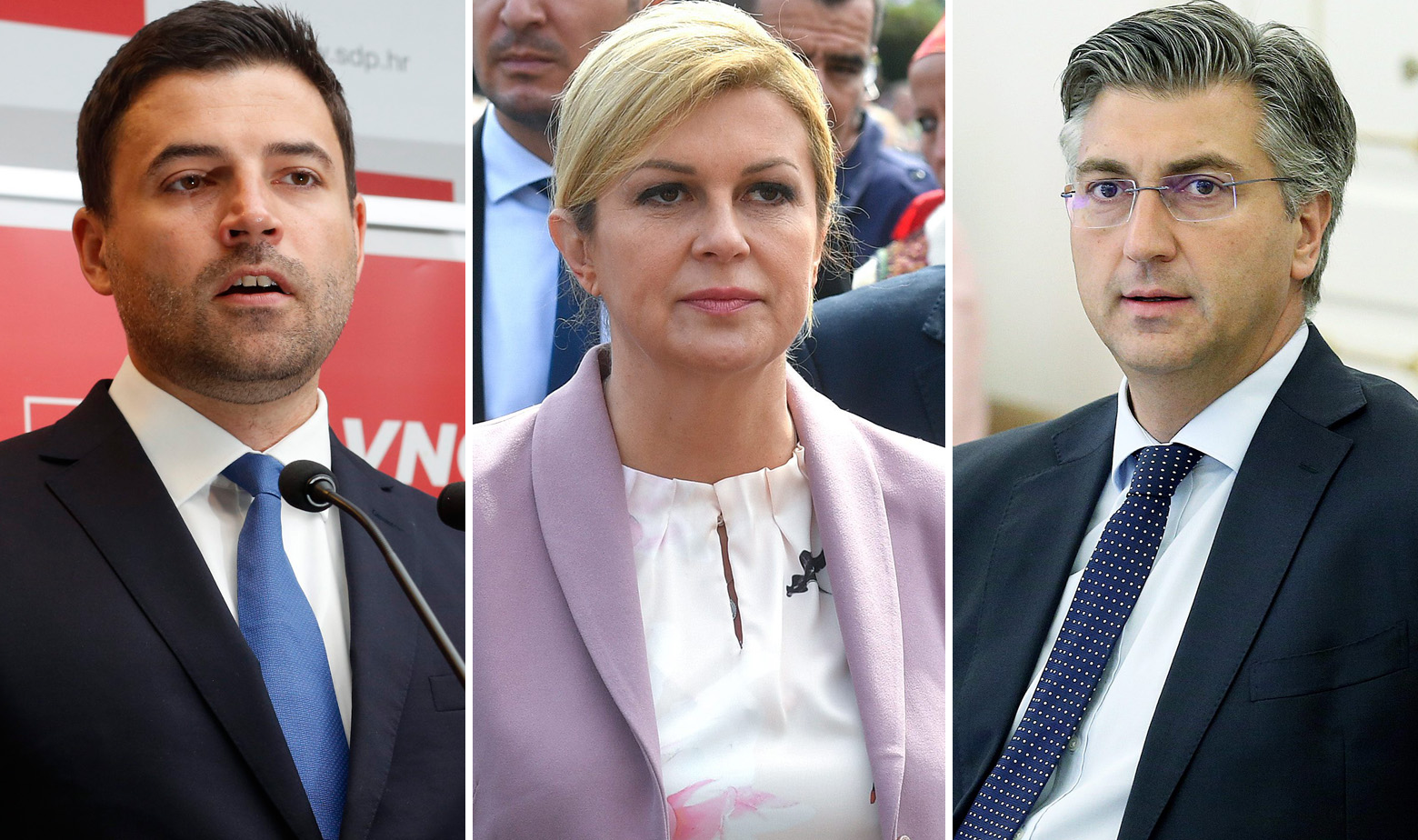 Davor Bernardić, Kolinda Grabar Kitarović i Andrej Plenković