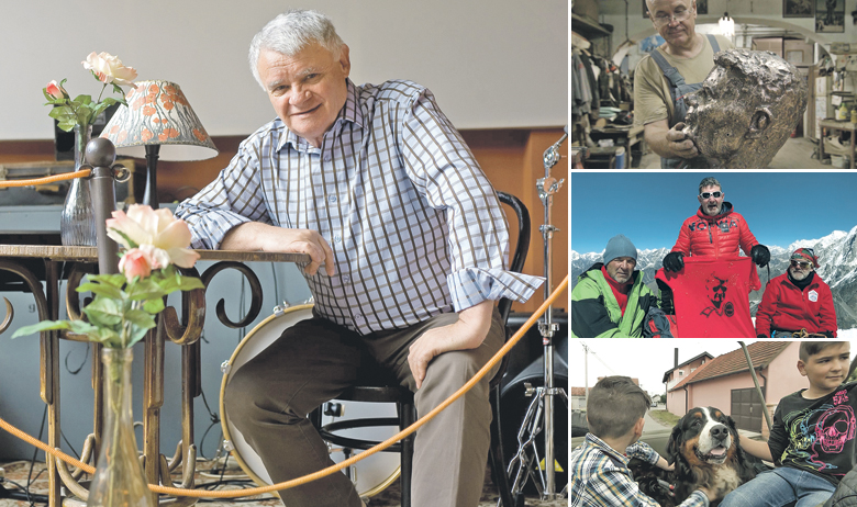 Kipar Ante Jurković (gore desno), koji je i autor spomenika Gregureviću u Orašju, u filmu komentira da je Gregurević “bio sretan, ali bio je ljut što život tako kratko traje”. Vedran Mlikota s majicom s Gregurevićevim likom za uspona na Himalaju (sredina desno). Kadar iz Orašja (dolje desno)