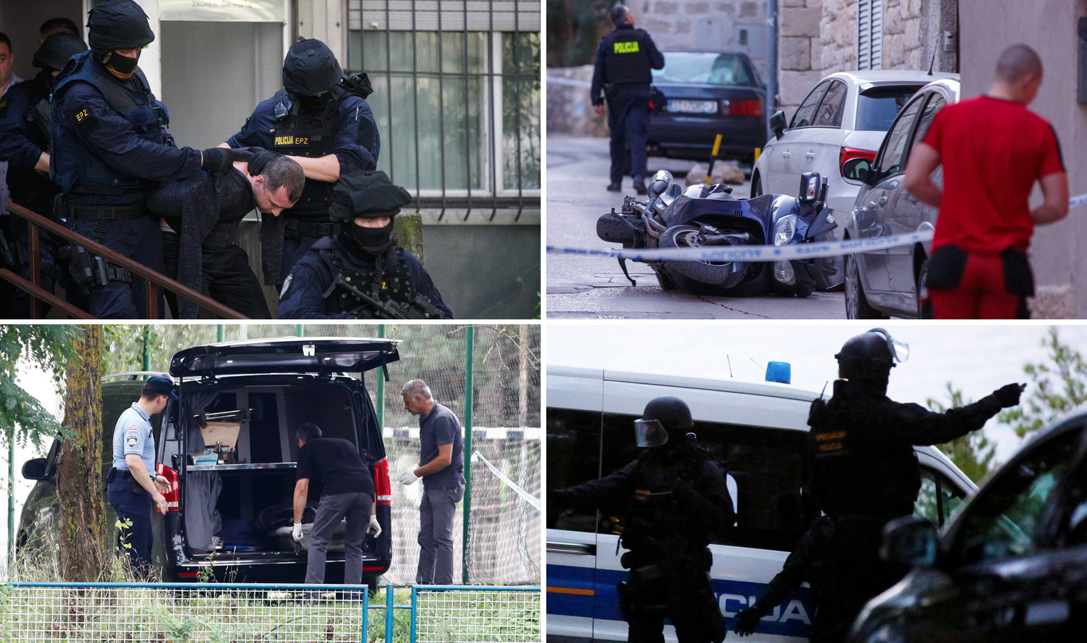 Ilustracija: policijske akcije na području Zagreba (lijevo) i na području Splita (desno)