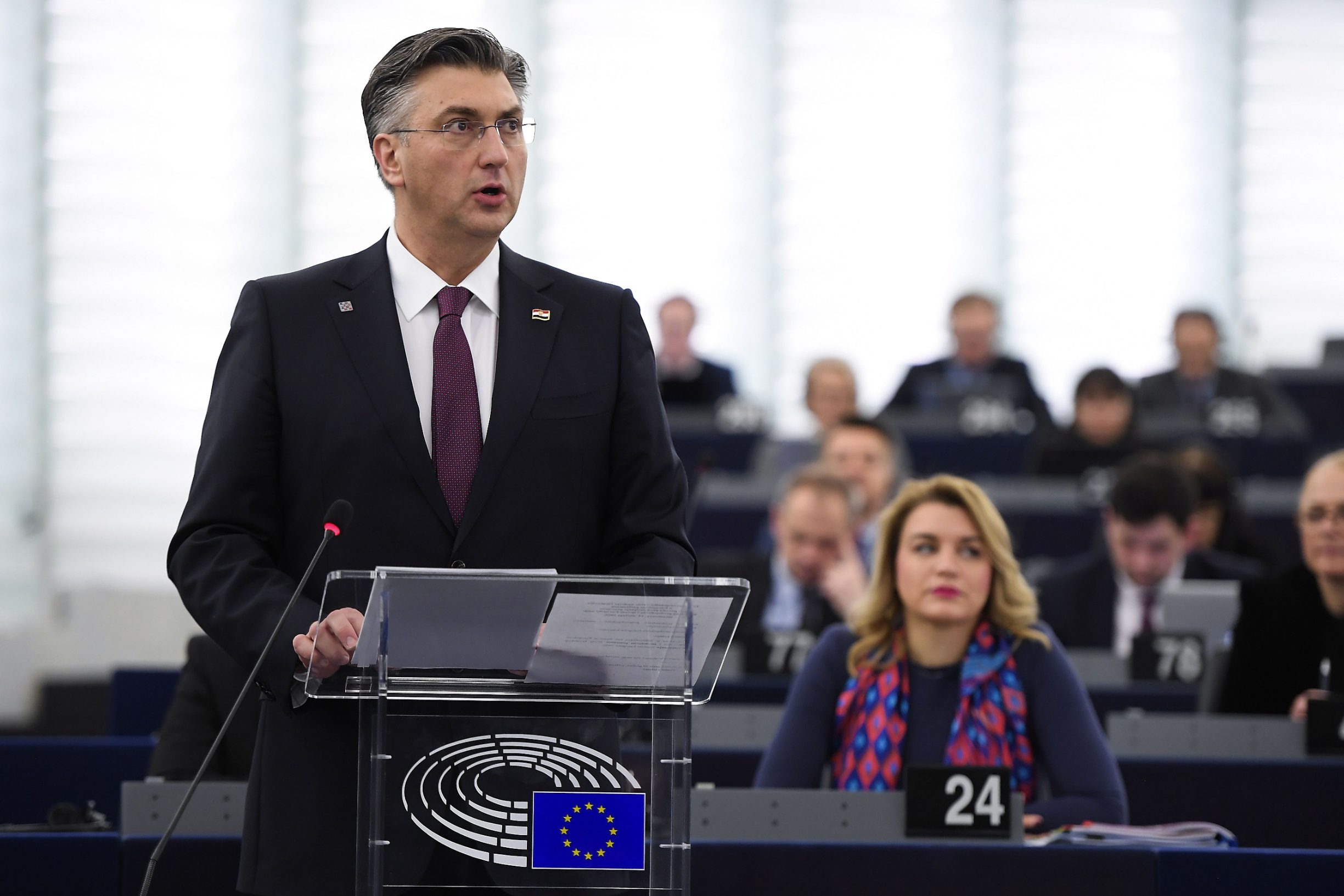 Premijer Andrej Plenković tijekom rasprave u Europskom parlamentu u Strasbourgu