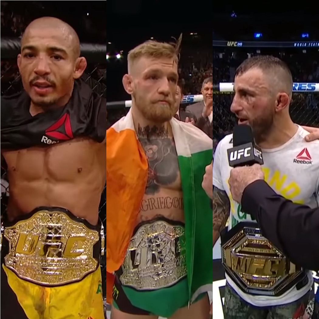 Jose Aldo, Conor McGregor i Alexander Volkanovski.