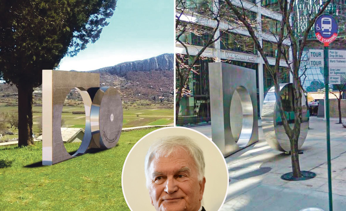 Skulptura Nikole Bašića (lijevo) i skulptura Yuyu Yanga (desno)