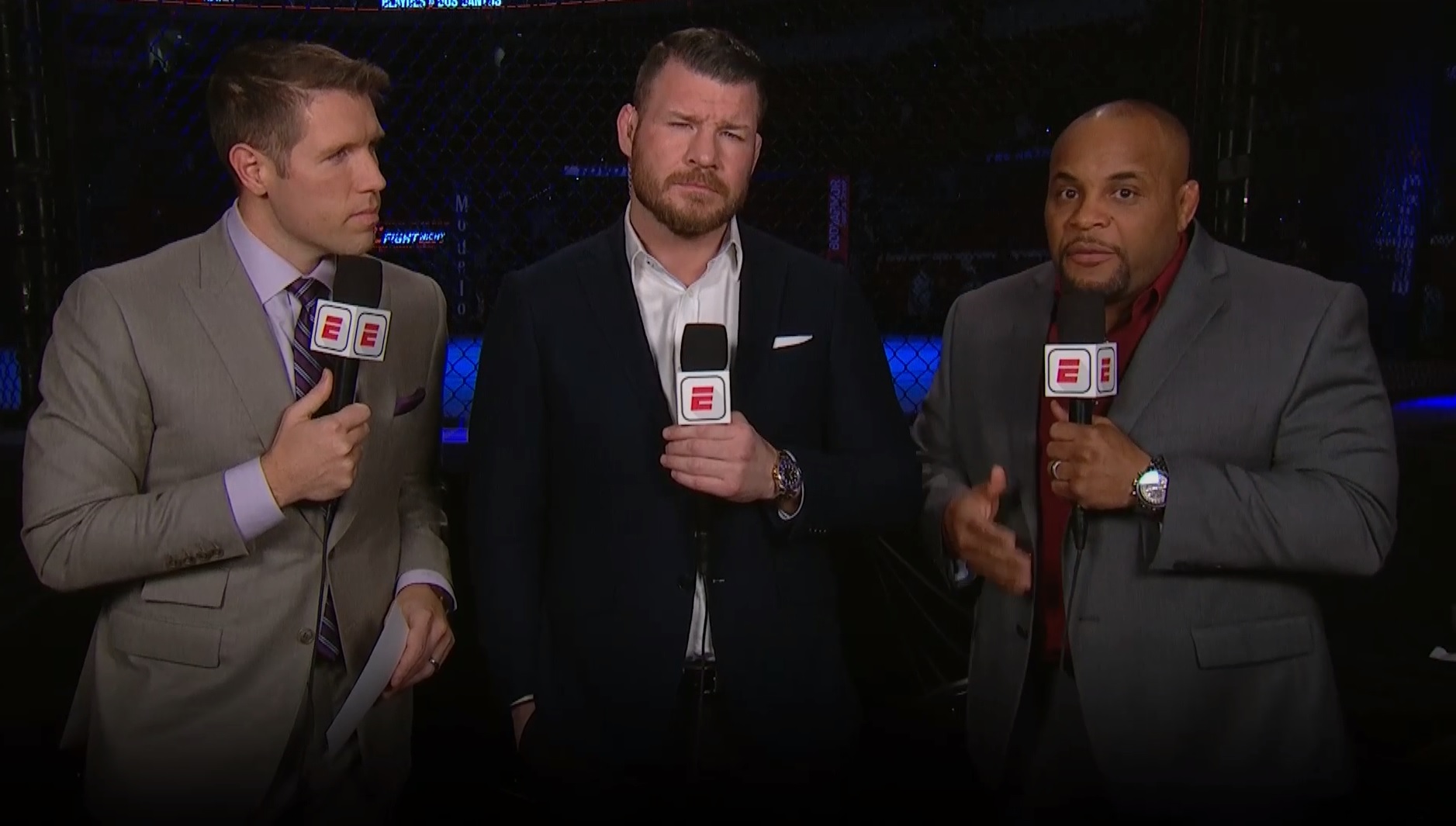 Brendan Fitzgerald, Michael Bisping i Daniel Cormier