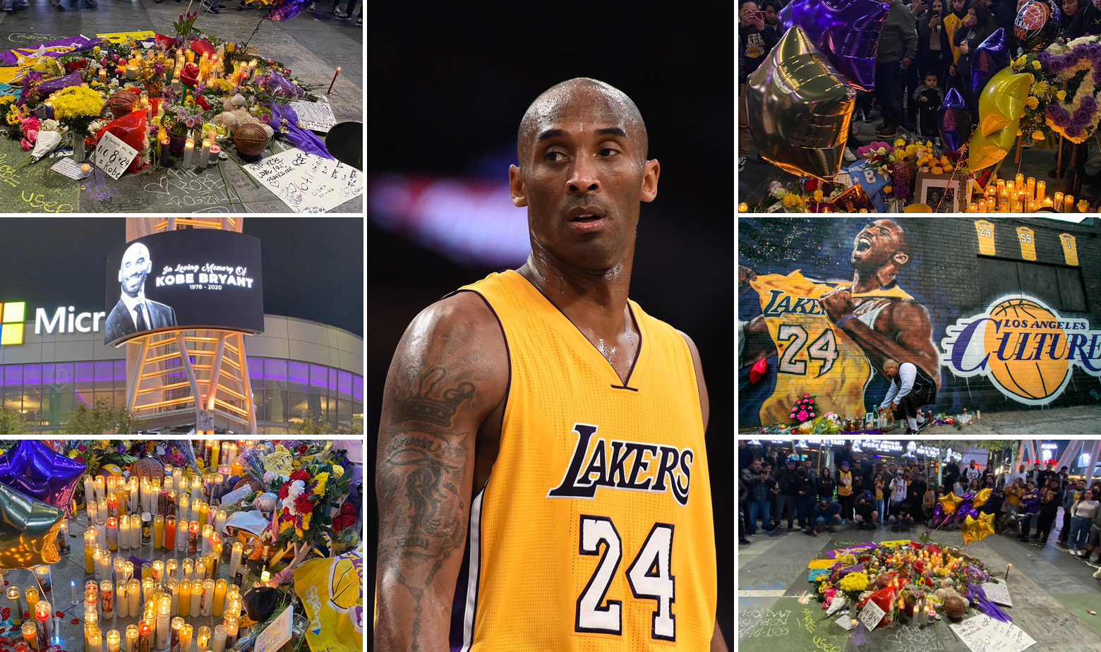 Prizori tuge ispred Staples centra u Los Angelesu