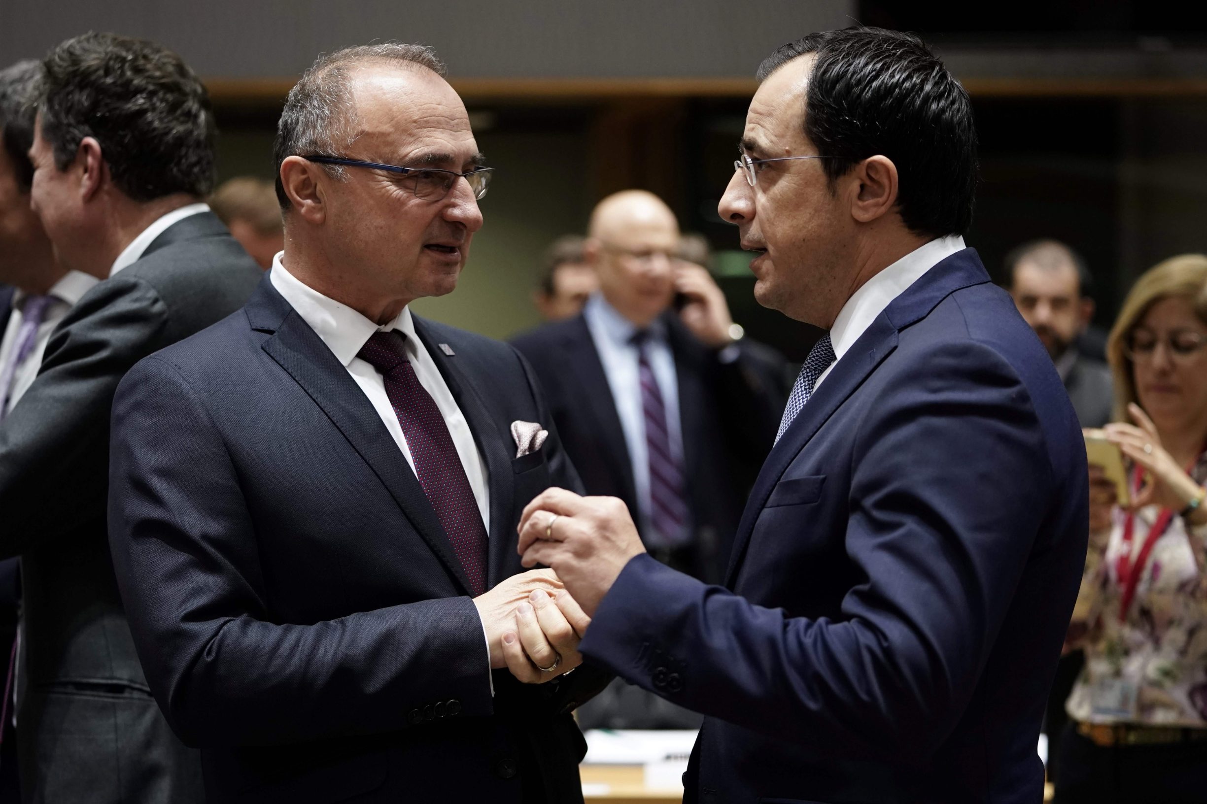 Hrvatski ministar vanjskih i europskih poslova Gordan Grlić Radman lijevo) i ciparski kolega Nikos Christodoulides